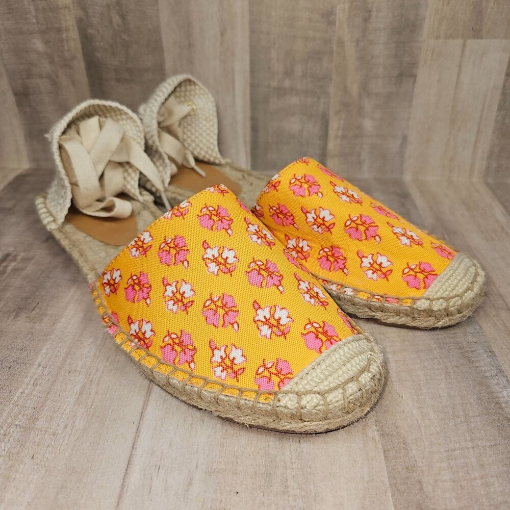 J‎ Crew Womans Size 8 Printed Lace Up Dorsay Sandals Espadrille Shoes